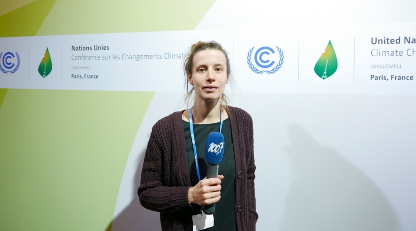 D'Pia Oppel ass fir de radio 100,7 bei der COP21