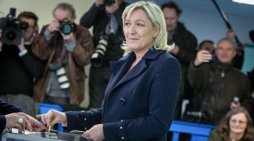 Marine Le Pen zu Henin beaumont (Photo by Michael Bunel/NurPhoto)