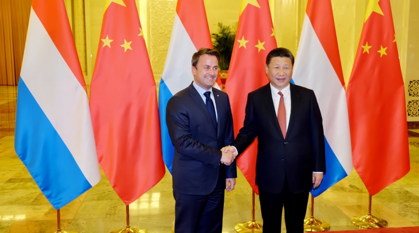 Xavier Bettel beim chinesesche President Xi Jinping