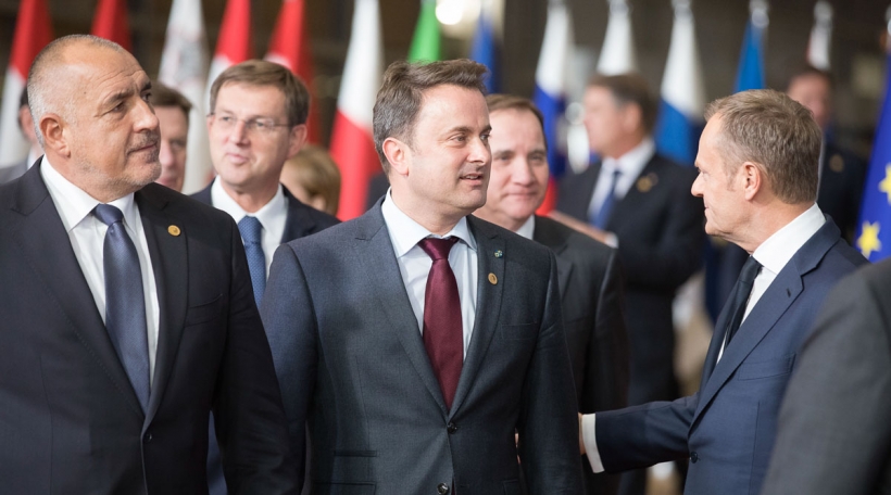 Boyko Borissov, Premier ministre de la République de Bulgarie, Xavier Bettel, Premier ministre, Donald Tusk, Président du Conseil de l'UE
