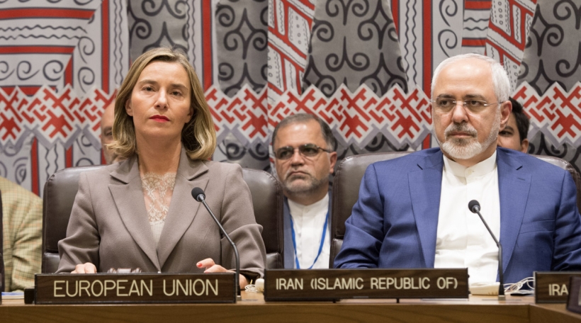 EU Chefdiplomatin Federica Mogherini an irnaeschen Ausseminister Mohammad Javad Zarif