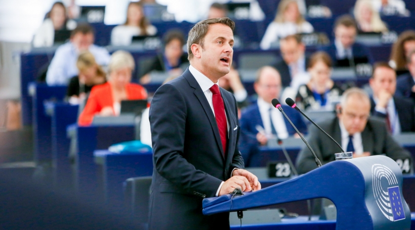 Xavier Bettel am  Europäesche Parlament EP Plenary session - Debate on the future of Europe with the Prime Minister of Luxembourg