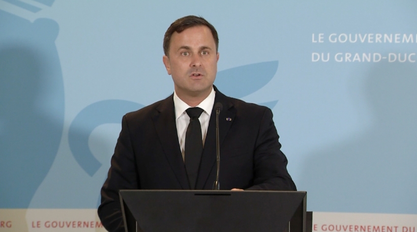Xavier Bettel bei der Deklaratioun zum Doud vum Grand-Duc Jean Xavier Bettel bei der Deklaratioun zum Doud vum Grand-Duc Jean