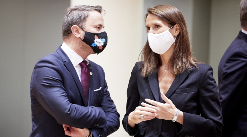 De Lëtzebuerger Staatsminister Xavier Bettel an déi belsch Premierministerin Sophie Wilmes.