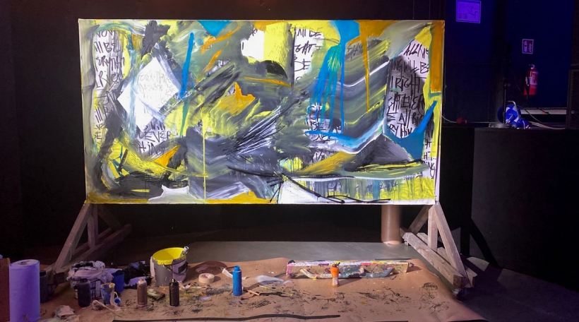 Live Painting bei Aircheck Session vum Eric Mangen