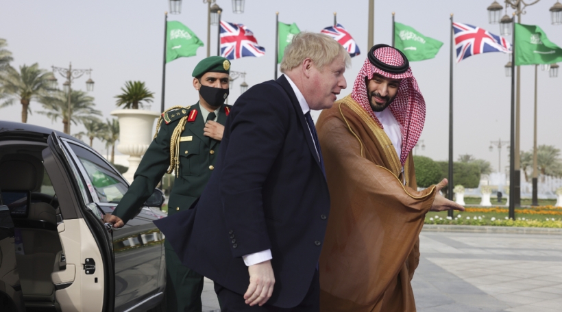Boris Johnson et Mohammed bin Salman Al Saud