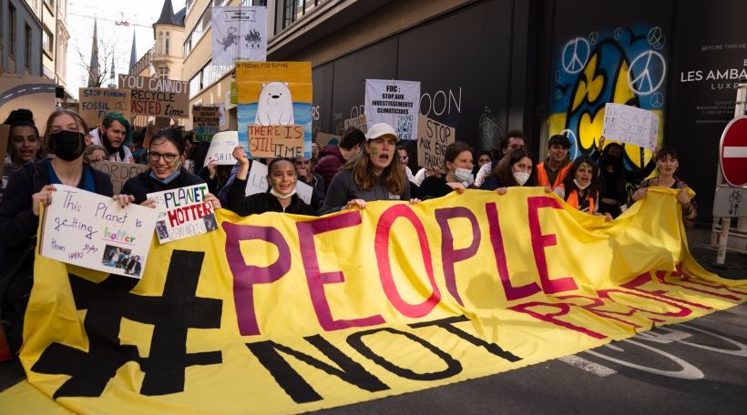 #PeopleNotProfit Klimastreik 25. Mäerz 2022, organiséiert vu Youth For Climate