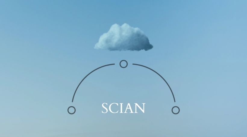 De Cover vu Scian hirem Album "Blue Sky Minimal Aesthetic", gemaach vum Ethan Carey.
