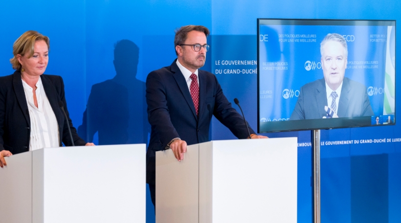 Paulette Lenert Xavier Bettel OECD Rapport iwwer Äntwert op Covid